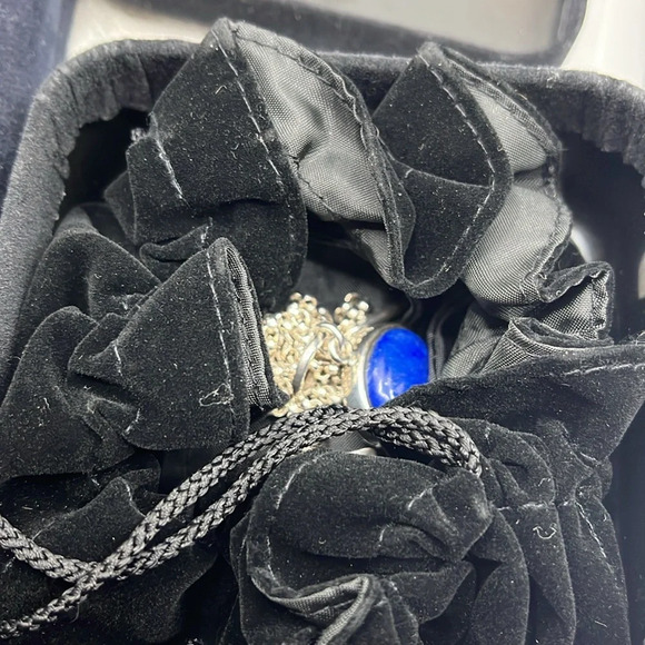 💙Vintage Lapis Lazuli Necklace - Sterling Silver, Deep Blue Gemstone ✨ - Picture 10 of 10